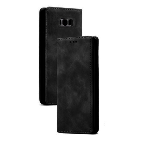 Capa de Couro com Bolso Interno para Samsung Galaxy S8 Preto